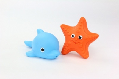 Набор игрушек из ПВХ для купания "Морская звезда, Дельфин"