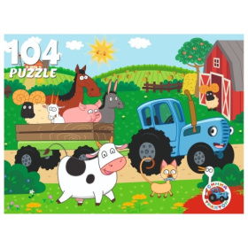 Пазлы 104 элемента. Лицензия/ СИНИЙ ТРАКТОР Пазлы 104 элемента. Лицензия/ СИНИЙ ТРАКТОР