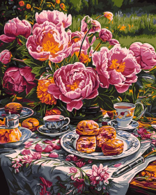 Картина по номерам на картоне 40*50 см "Летнее чаепитие" Картина по номерам на картоне 40*50 см "Летнее чаепитие"