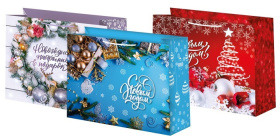 Пакет подарочный 32-26 лам.матовый микс (12 шт в наборе) НГ Пакет подарочный 32-26 лам.матовый микс (12 шт в наборе) НГ