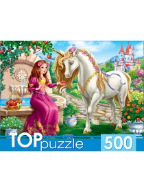 TOPpuzzle, Пазлы 500 элементов "Принцесса и единорог" TOPpuzzle, Пазлы 500 элементов "Принцесса и единорог"