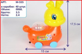 Каталка" Заяц" на веревочке, 4 цв. в ассорт., в/п Каталка" Заяц" на веревочке, 4 цв. в ассорт., в/п