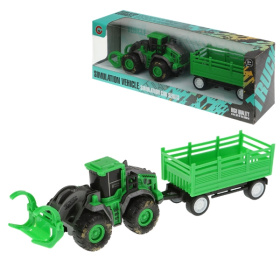 Машинка инерционная "Бульдозер с прицепом" (25x6x8,5 cм, пластик, прицеп, в кор.) Машинка инерционная "Бульдозер с прицепом" (25x6x8,5 cм, пластик, прицеп, в кор.)