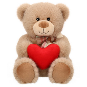Мишка бежевый с сердцем, 19 см Мишка бежевый с сердцем, 19 см