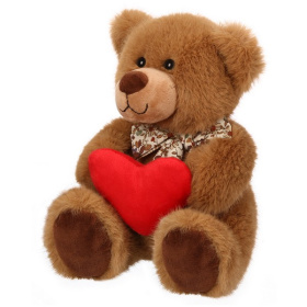 Мишка бурый с сердцем, 19 см Мишка бурый с сердцем, 19 см