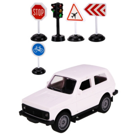 Машинка инерционная в наборе (13*6,5*5 см,свет,звук, светофор, 4 дор. знака, белый) Машинка инерционная в наборе (13*6,5*5 см,свет,звук, светофор, 4 дор. знака, белый)