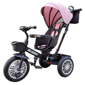 Велосипед трехколесный SLIDER, надувные колёса 12 и 10", фара, корзинка, сумочка Велосипед трехколесный SLIDER, надувные колёса 12 и 10", фара, корзинка, сумочка