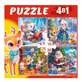 Пазлы 4 В 1. Праздничная суета (9,16, 25, 36 эл.) Пазлы 4 В 1. Праздничная суета (9,16, 25, 36 эл.)
