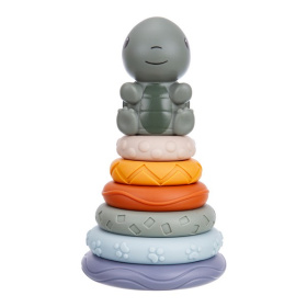 Пирамидка Elefantino "Черепашка", размер: 10*20 см, фигурка животного, различные текстуры колечек Пирамидка Elefantino "Черепашка", размер: 10*20 см, фигурка животного, различные текстуры колечек