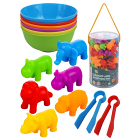 Сортер "Учим цвета. Животные", 36 фигурок, 6 цвет. тарелок, 2 пинцета, в тубе 17*9*9 см Сортер "Учим цвета. Животные", 36 фигурок, 6 цвет. тарелок, 2 пинцета, в тубе 17*9*9 см