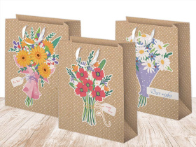 Пакет подарочный 18-23 крафт микс (12 шт в наборе) Женский Пакет подарочный 18-23 крафт микс (12 шт в наборе) Женский