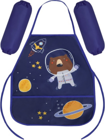 Фартук с 2 карманами + нарукавники МИШКА В КОСМОСЕ, с дизайном Фартук с 2 карманами + нарукавники МИШКА В КОСМОСЕ, с дизайном