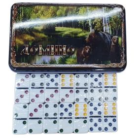 Игра настольная "Домино" с пластиковыми костями, цветные Игра настольная "Домино" с пластиковыми костями, цветные