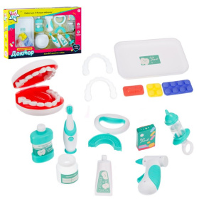 Набор Girl's club "Доктор": бормашина (бор вращается), электрическая зубная щетка, более 10 предмето Набор Girl's club "Доктор": бормашина (бор вращается), электрическая зубная щетка, более 10 предмето