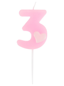 Свеча для торта, Цифра 3 с сердечком Свеча для торта, Цифра 3 с сердечком