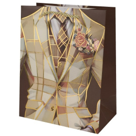 Dream cards Пакет подар.с мат.лам.и золотистым тисн., (12 шт в наборе) 26*32*10см(L)Желтый пиджак Dream cards Пакет подар.с мат.лам.и золотистым тисн., (12 шт в наборе) 26*32*10см(L)Желтый пиджак