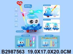 Каталка на палочке "Осьминог" световые и звуковые эффекты Каталка на палочке "Осьминог" световые и звуковые эффекты