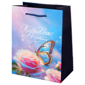 Dream cards Пакет подароч. с мат.лам. (12 шт в наборе) 18х23х10 см (M) Радужная бабочка Dream cards Пакет подароч. с мат.лам. (12 шт в наборе) 18х23х10 см (M) Радужная бабочка