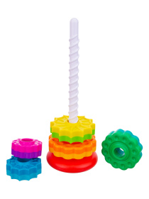 Пирамидка "Elefantino", размер 35*13 см, яркие цвета, колечки закручиваются Пирамидка "Elefantino", размер 35*13 см, яркие цвета, колечки закручиваются