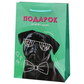 Пакет подарочный с глянцевой ламинацией (12 шт в наборе) 14x20x6,5 см (МS) Праздничный пёсик, в плен Пакет подарочный с глянцевой ламинацией (12 шт в наборе) 14x20x6,5 см (МS) Праздничный пёсик, в плен