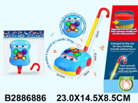 Каталка на палочке "Машинка", звуковые эффекты, шестерёнки Каталка на палочке "Машинка", звуковые эффекты, шестерёнки