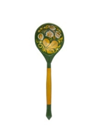 Кухня. Ложка большая расписная (зеленые узоры) Кухня. Ложка большая расписная (зеленые узоры)
