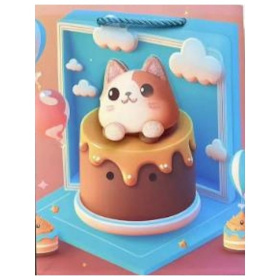 Dream Cards Пакет подарочный мат.лам,глиттер,3Dэл. (12 шт в наборе)18х23х10см(М), Котик и торт, в пл Dream Cards Пакет подарочный мат.лам,глиттер,3Dэл. (12 шт в наборе)18х23х10см(М), Котик и торт, в пл