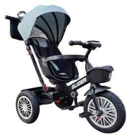 Велосипед трехколесный SLIDER, надувные колёса 12 и 10", фара, корзинка, сумочка Велосипед трехколесный SLIDER, надувные колёса 12 и 10", фара, корзинка, сумочка