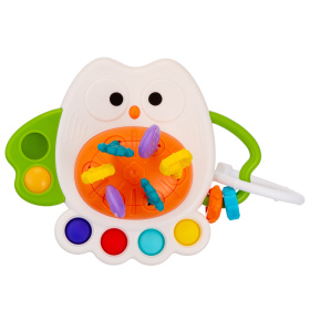 Развивающий игровой центр Сова "Elefantino", 6 резиночек с уникальной текстурой, подвижные детали Развивающий игровой центр Сова "Elefantino", 6 резиночек с уникальной текстурой, подвижные детали