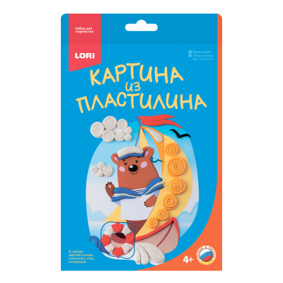 Картина из пластилина "Мишка моряк"