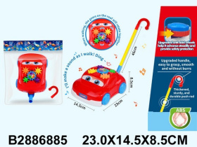 Каталка на палочке "Машинка", звуковые эффекты, шестерёнки Каталка на палочке "Машинка", звуковые эффекты, шестерёнки