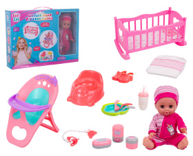 Набор Girl's Club "Маленькая мама", в комплекте: пупс 30 см, кроватка, стульчик, аксессуары Набор Girl's Club "Маленькая мама", в комплекте: пупс 30 см, кроватка, стульчик, аксессуары