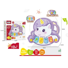 Пианино "Единорожка", звуки животных, мелодии, кнопки переключения режимов, размер: 15*3,5*13 см Пианино "Единорожка", звуки животных, мелодии, кнопки переключения режимов, размер: 15*3,5*13 см