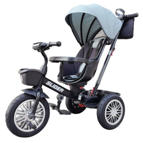 Велосипед трехколесный SLIDER, надувные колёса 12 и 10", фара, корзинка, сумочка Велосипед трехколесный SLIDER, надувные колёса 12 и 10", фара, корзинка, сумочка