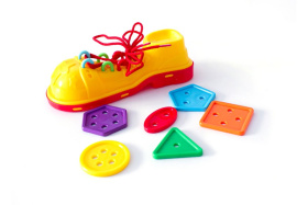 Развивающий набор "Желтый ботинок с пуговками" КНОПА Развивающий набор "Желтый ботинок с пуговками" КНОПА