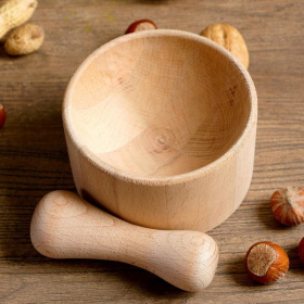 Кухня. Ступка (круглая) d=100*65 мм, с толкушкой (бук)