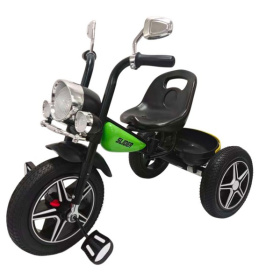 Велосипед трехколесный Slider, колеса EVA 12 и 10", фара, свет, звук, зеркала, корзинка Велосипед трехколесный Slider, колеса EVA 12 и 10", фара, свет, звук, зеркала, корзинка