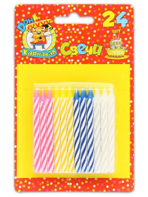 Свечи для торта с цветным узором 12 шт Свечи для торта с цветным узором 12 шт