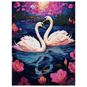 Картина по номерам на картоне 28,5*38 см "Пара лебедей" Картина по номерам на картоне 28,5*38 см "Пара лебедей"
