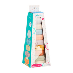Пирамидка Elefantino "Первые уроки", размер: 21*8 см, 9 деталей Пирамидка Elefantino "Первые уроки", размер: 21*8 см, 9 деталей