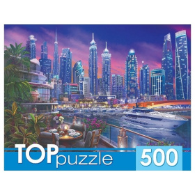TOPpuzzle. Пазлы 500 элементов. КАФЕ В ВЕЧЕРНЕМ ДУБАЕ TOPpuzzle. Пазлы 500 элементов. КАФЕ В ВЕЧЕРНЕМ ДУБАЕ