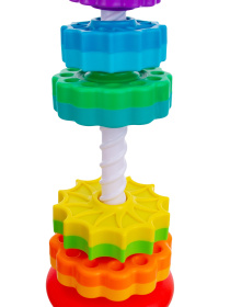 Пирамидка "Elefantino", размер 35*13 см, яркие цвета, колечки закручиваются Пирамидка "Elefantino", размер 35*13 см, яркие цвета, колечки закручиваются