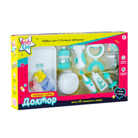 Набор Girl's club "Доктор": бормашина (бор вращается), электрическая зубная щетка, более 10 предмето Набор Girl's club "Доктор": бормашина (бор вращается), электрическая зубная щетка, более 10 предмето