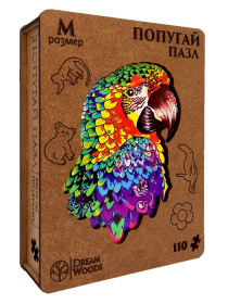 Пазл деревянный фигурный "Попугай" М, 110 деталей Пазл деревянный фигурный "Попугай" М, 110 деталей