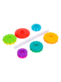 Пирамидка "Elefantino", размер 35*13 см, яркие цвета, колечки закручиваются Пирамидка "Elefantino", размер 35*13 см, яркие цвета, колечки закручиваются