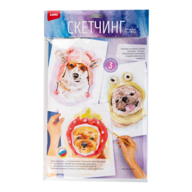 Скетчинг акварелью "Модные пёсики" Скетчинг акварелью "Модные пёсики"