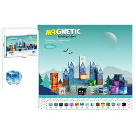 Конструктор магнитный, 60 кубиков, размер кубика 2*2 см Конструктор магнитный, 60 кубиков, размер кубика 2*2 см