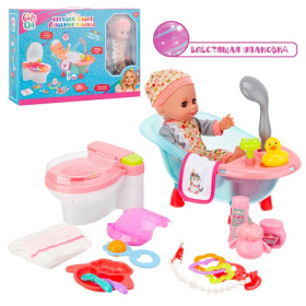 Набор "Girl's Club" "Маленькая мама", пупс 30 см, туалет (свет, звук), ванна с водой, аксессуары Набор "Girl's Club" "Маленькая мама", пупс 30 см, туалет (свет, звук), ванна с водой, аксессуары