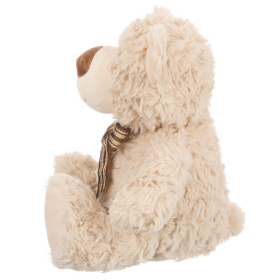 Мишка кремовый с коричневой ленточкой в клетку, 25 см Мишка кремовый с коричневой ленточкой в клетку, 25 см