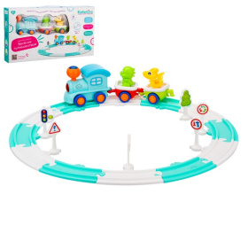 Железная дорога Elefantino "Веселое путешествие" 21 деталь, световые и звуковые эффекты,диаметр 57см Железная дорога Elefantino "Веселое путешествие" 21 деталь, световые и звуковые эффекты,диаметр 57см
